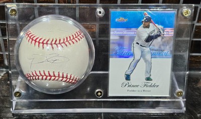 Prince Fielder Autographed MLB Baseball With Topps 232/299 2007 Card | eBay