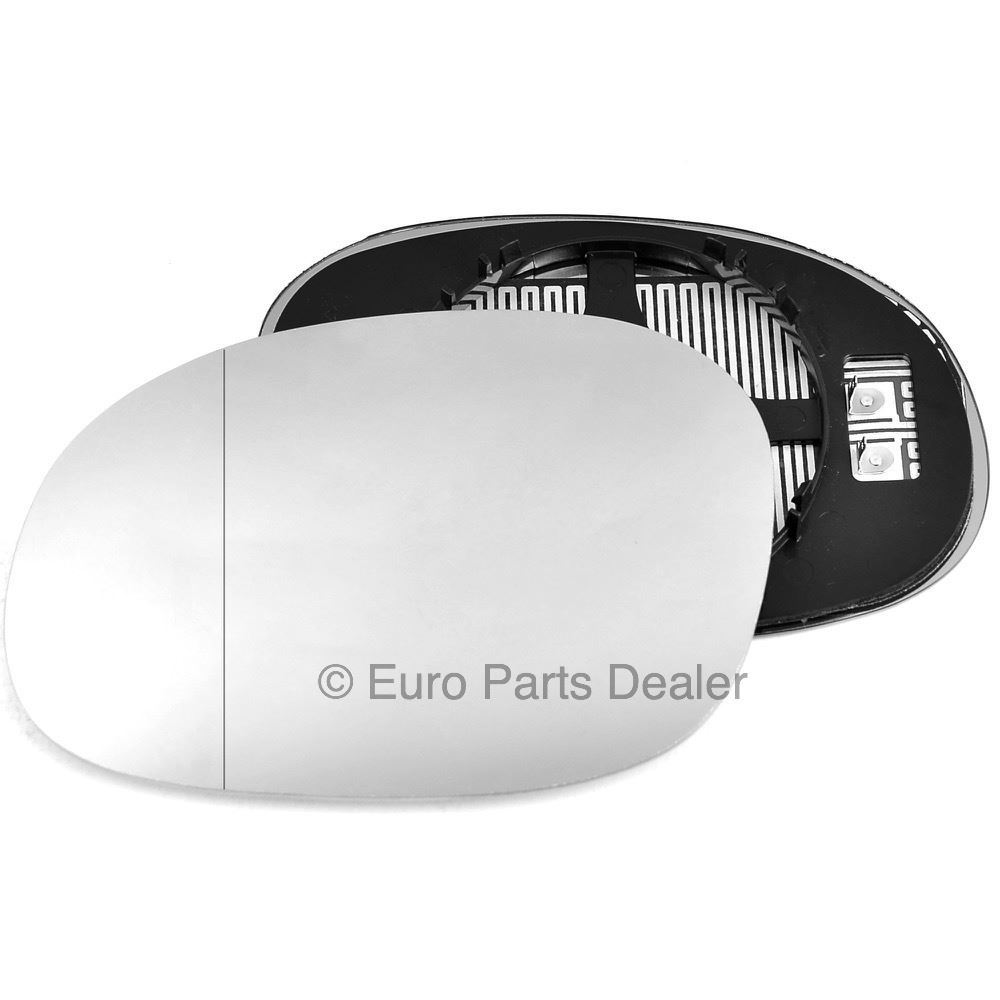 Passenger side Clip Heated Wide Angle wing mirror glass for Citroen C3 02-10