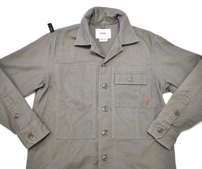 WTAPS HBT LS Military Shirt Jacket Olive Cotton Duck Long Sleeve 