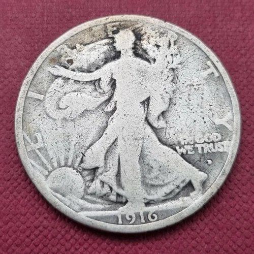 1916 D Walking Liberty Half Dollar 50c Better Grade RARE #45851