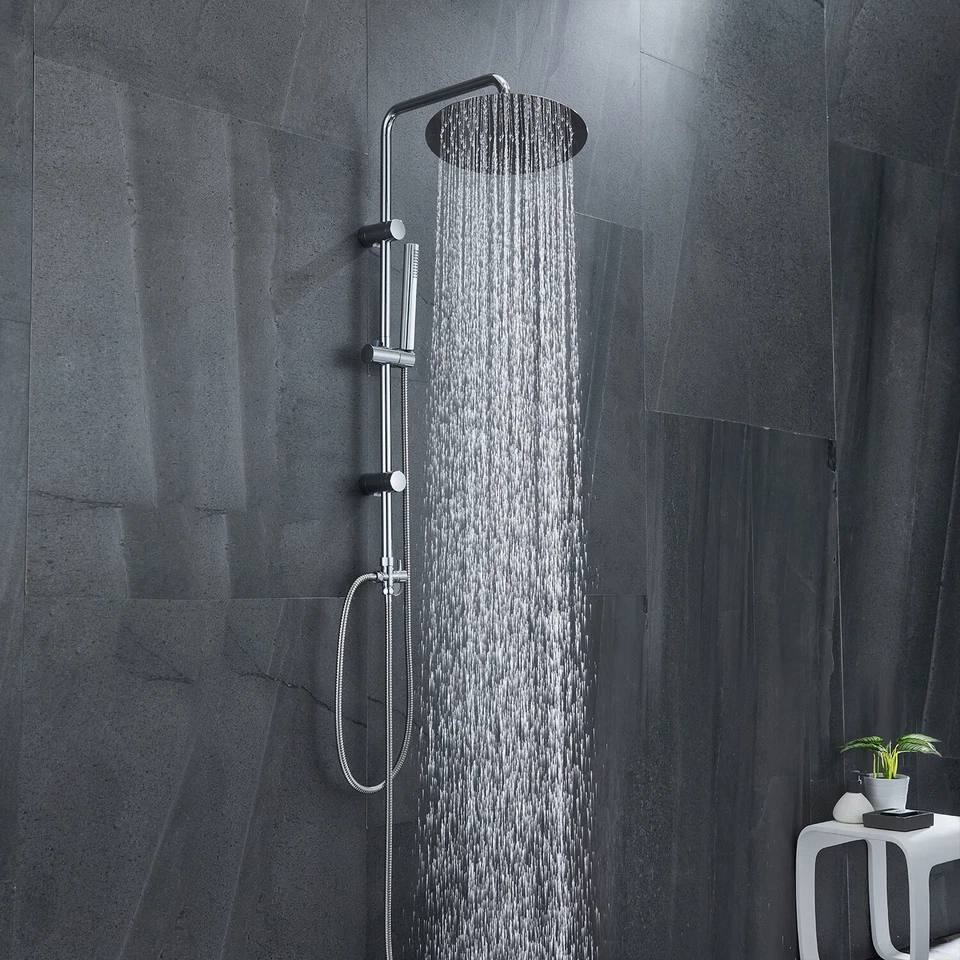 JOHO Edelstahl-Duschsystem Round Square Duschset Kopfbrause Regendusche - Bild 3 von 4