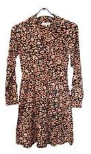Ladies Redherring Orange Leopard Print Jersey Wrap Look Dress UK10 Comfy Holiday