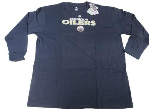 New Edmonton Oilers Mens Sizes 3XL-4XL-5XL-6XL Blue Majestic Long Sleeve Shirt - Picture 1 of 5