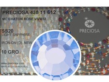 HOTFIX, 1440 Preciosa Genuine Czech Crystals 20ss Lt.Sapphire Viva Iron-on ss20