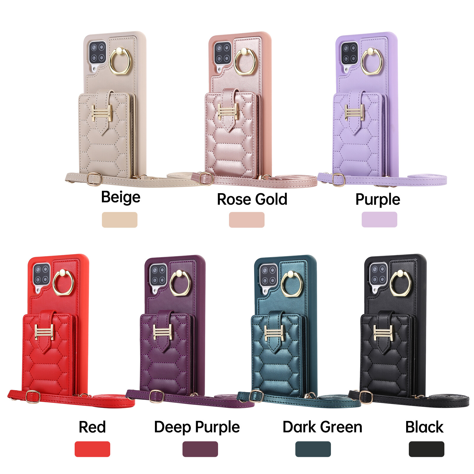 Card Holder Leather Cover 360° Kickstand Protective Bumper For Samsung A12 5G-image