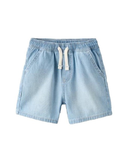 ZARA WOMAN NWT SS25 MID-BLUE Z1975 SHORT DENIM SHIRT 1416