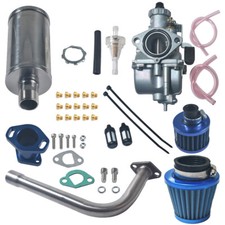 VM22 Carburetor Exhaust Pipe Muffler Kit For 212cc GX160 GX200 CT200U Go Kart