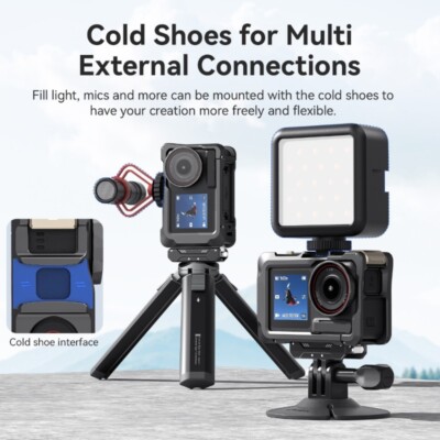 Quick Release Metal Frame Cage for Action 4/3 with Lens Protective Cover