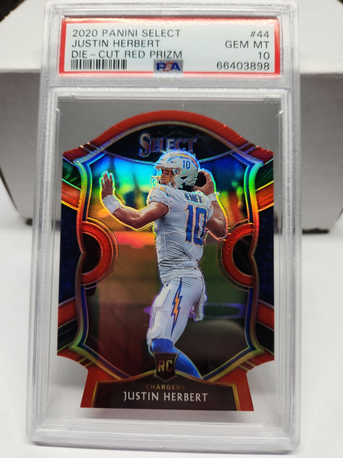 Justin Herbert 2020 Select Concourse Die-cut Red Prizm Psa 10 🔥