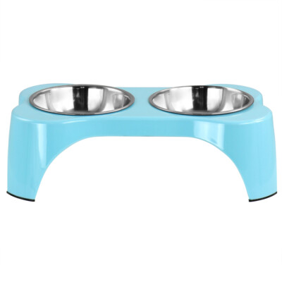 Gibson Home 122396.03 Bow Wow Meow 3 Piece Elevated Pet Bowl Dinner Set In Teal