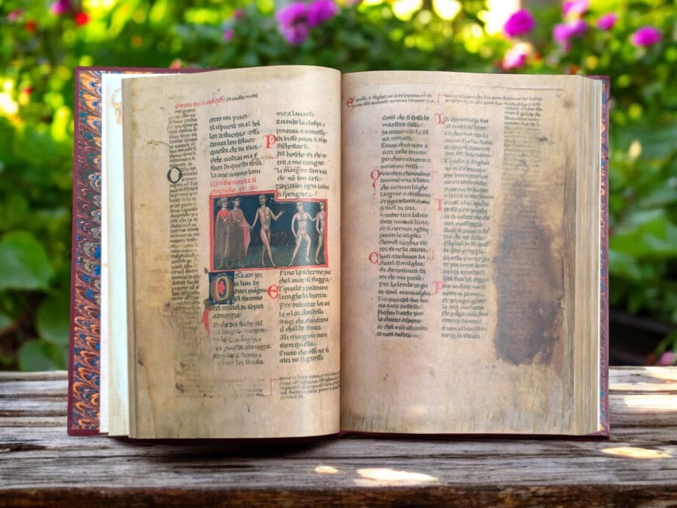 1321  DIVINE COMEDY by DANTE ALIGHIERI Limited Deluxe Facsimile Leatherbound Foto 2 de 4