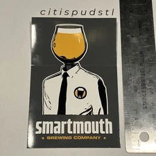 🍺 Smartmouth Brewing Co NEW DIE CUT  LOGO STICKER  4.5” x 3” Craft Beer