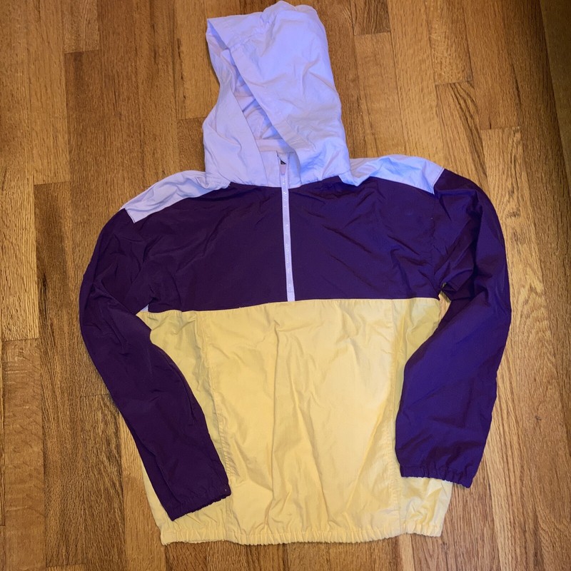 Old Navy Purple and Yellow 1/2 Zip Lightweight Jacket Girls XL 14
