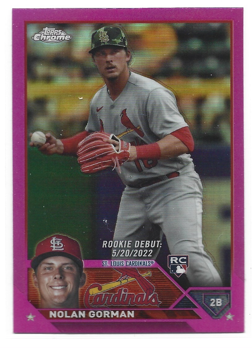 Nolan Gorman - 2023 Topps Chrome Update #USC145 ROOKIE DEBUT PINK REFRACTOR