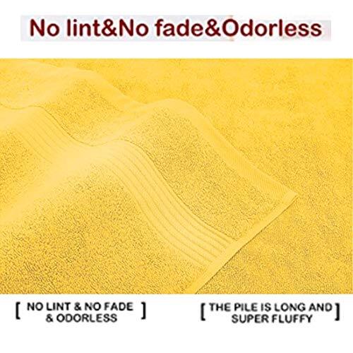 Bathroom Hand Towels 2 Set, Cotton Hand Towel for Bath, Hand, Face, Yellow - Picture 4 of 6