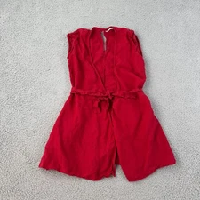 Reformation Dress Tunic Womens XS 100% Linen Red Top Short Sleeve