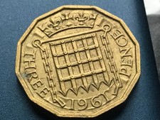 1961 Elizabeth II  British Threepenny 3d
