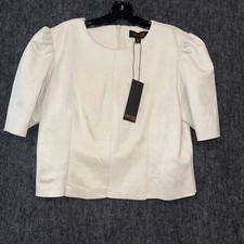 Blusa TRUTH by Republic Mujer Beige Manga Abullonada Top Estructurado Minimal Chic XL