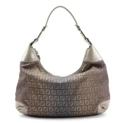 FENDI Vintage Women's Gold Ombré Metallic Zucchino Hobo Handbag 