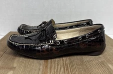 SPERRY TOP-SIDER BROWN CROC Embossed Leather Loafer Women's 7.5 M 9824749