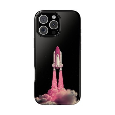 Phone Ink - iPhone/Galaxy/Pixel | Slim Tough Case - Rocket Spaceship Blast Smoke