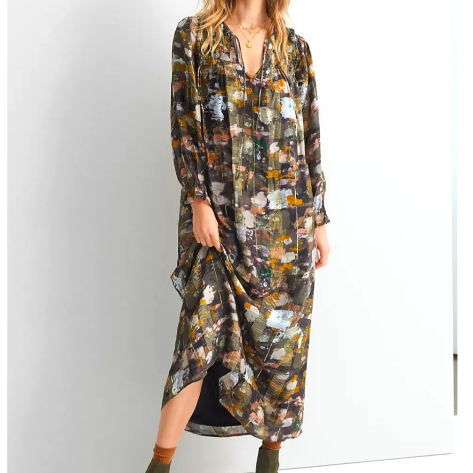 💥BUY 2 GET 1 FREE  Blair Shimmer Maxi Dress Size XS by Anthropolgie