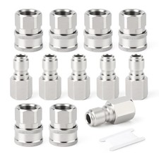 6PCS 304 Stainless Steel 3/8" Female NPT High Pressure Washer Quick Connect C...