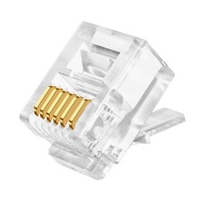 RJ12 6P6C Connectors100 Pieces Pack 6 Pin Telephone Line Cable Wire Male Plug...