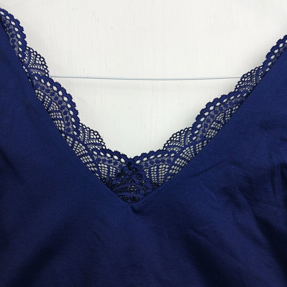 Lane Bryant Cacique Blue Bralette Pullover Unlined No-Wire Lace Trim 14/16 - Image 2 of 4