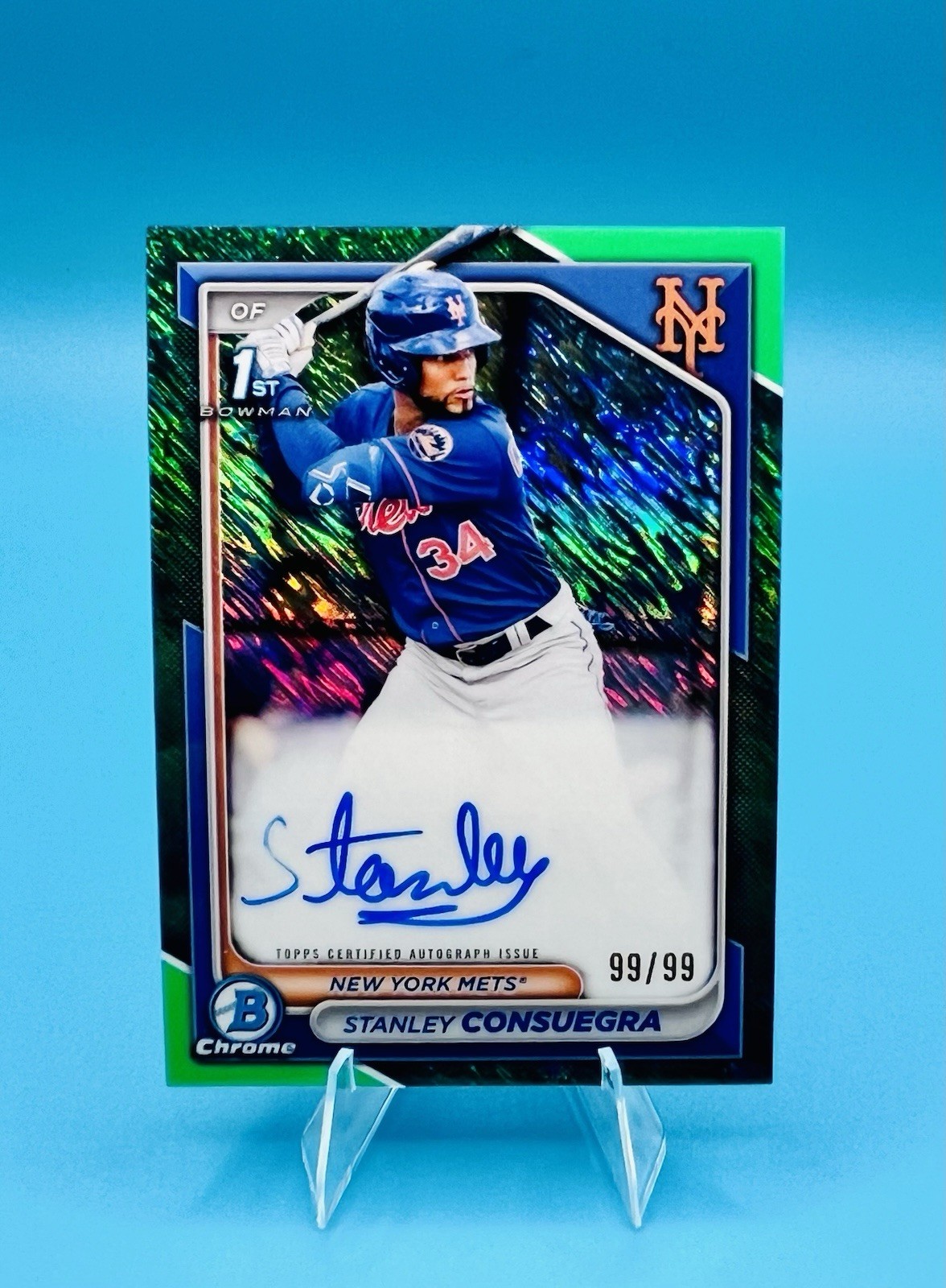 2024 Bowman Chrome #CPA-SC Stanley Consuegra SSP /99 AUTO Green Refractor