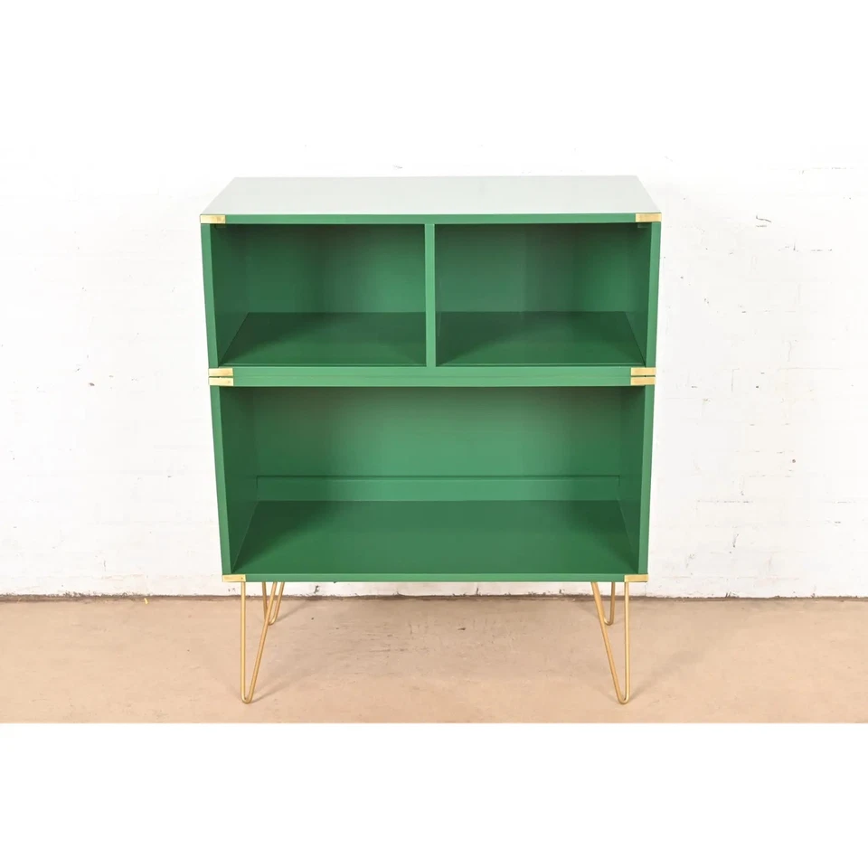 Librería de campaña Thomasville Mid-Century Hollywood Regency, recién terminada Foto 2 de 4