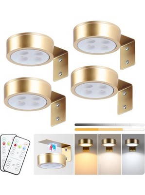 Paquete de 4 luces de pintura a pilas para pared, pantalla LED magnética