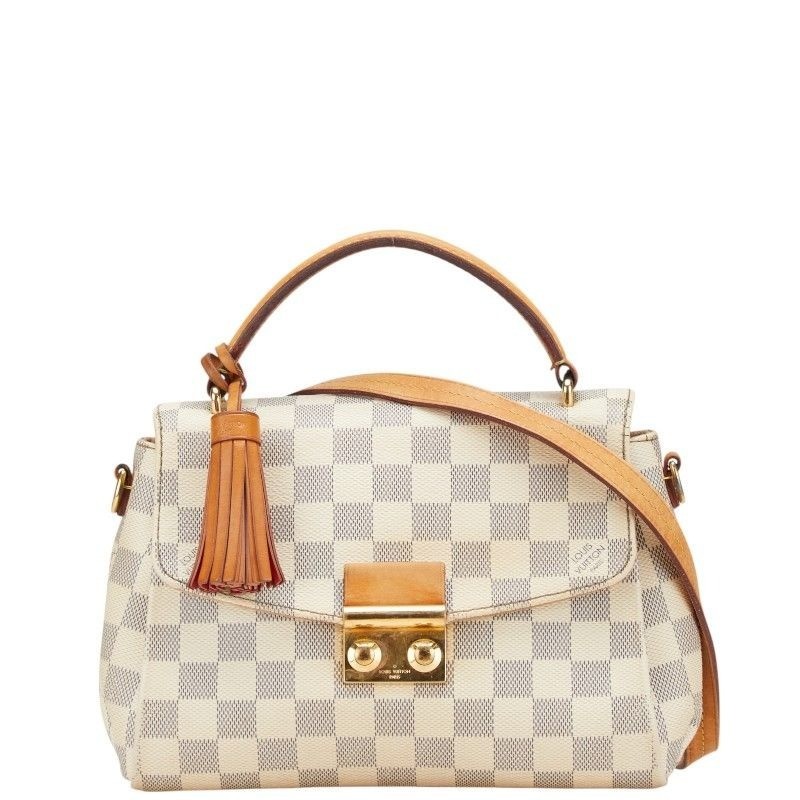LOUIS VUITTON Damier Azur Croisette N41581 Ivory Shoulder Bag