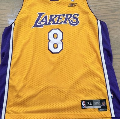 LA Lakers Kobe Bryant #8 Reebok Team Apparel Stitch Jersey Gold