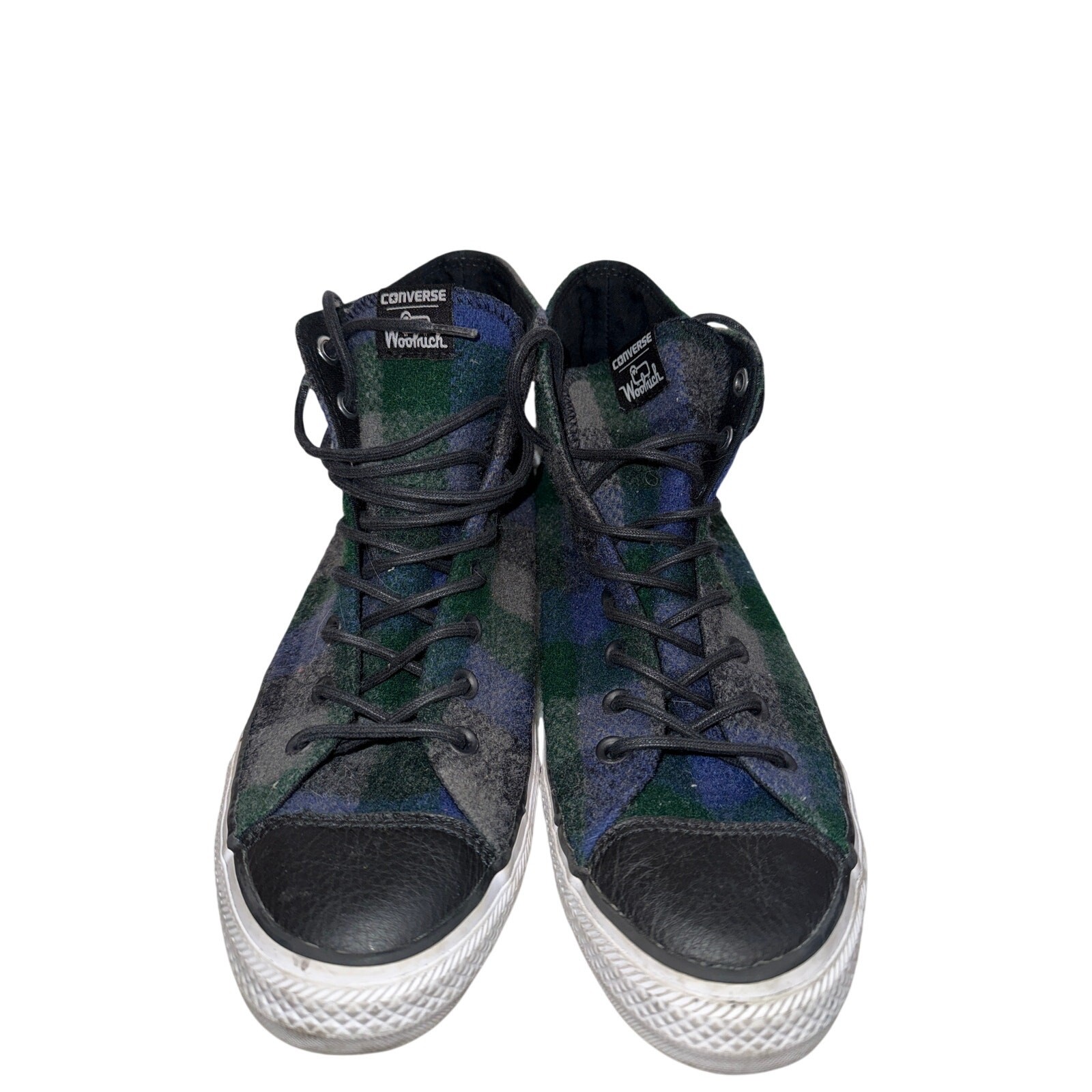 Converse Chuck Taylor All Star Woolrich Hi Sneakers Black Thunder Plaid, M10.5 thumbnail 2