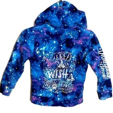 Disney Parks 2017 Galaxy Starry Zip Hoodie Sorcerer Mickey Castle Girls Medium