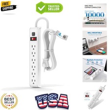 Surge Protector Power Strip, 4 Feet Extension Cord, 600 Joules Surge Protecti...