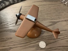 DEPRESSION ERA ART DECO COPPER AIRFLAME AIRPLANE TABLE LIGHTER