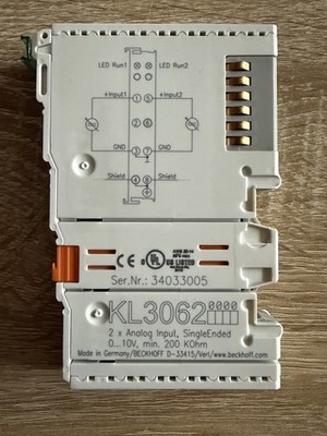 Beckhoff KL3062 Busklemme 2-Kanal-Analog-Eingang Spannung 0 10V 12 Bit Single