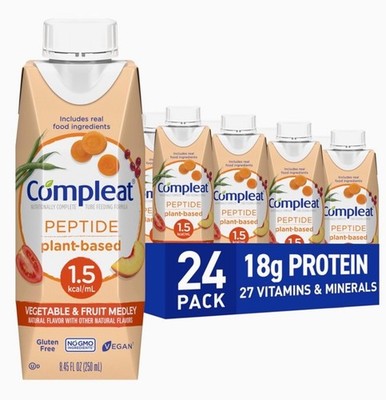 Compleat Peptide 1.5 Pediatric Tube Feeding Formula Vegetable/Fruit Medley 24 PK