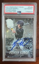 2021 Prizm Draft Picks Jackson Merrill PSJM Power Surge Auto PSA/DNA Cert Padres