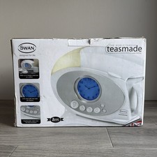 Swan Teasmade LCD Alarm Clock Reading Light With Ceramic Teapot STM100N 