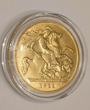 1911 King George v Half Sovereign Gold Coin In Capsule