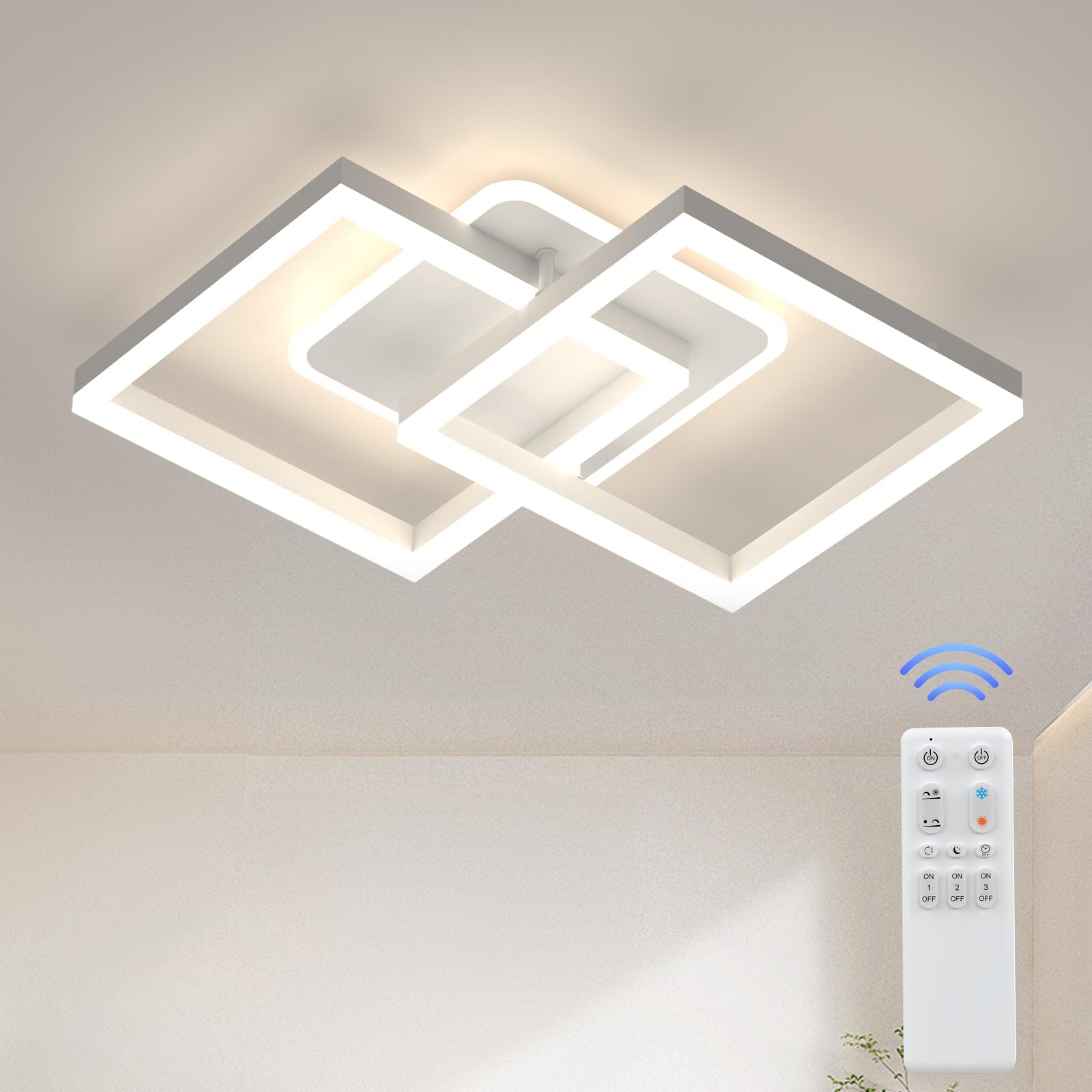 Luminaire LED salon 40W au design moderne et épuré avec variateur de lumière