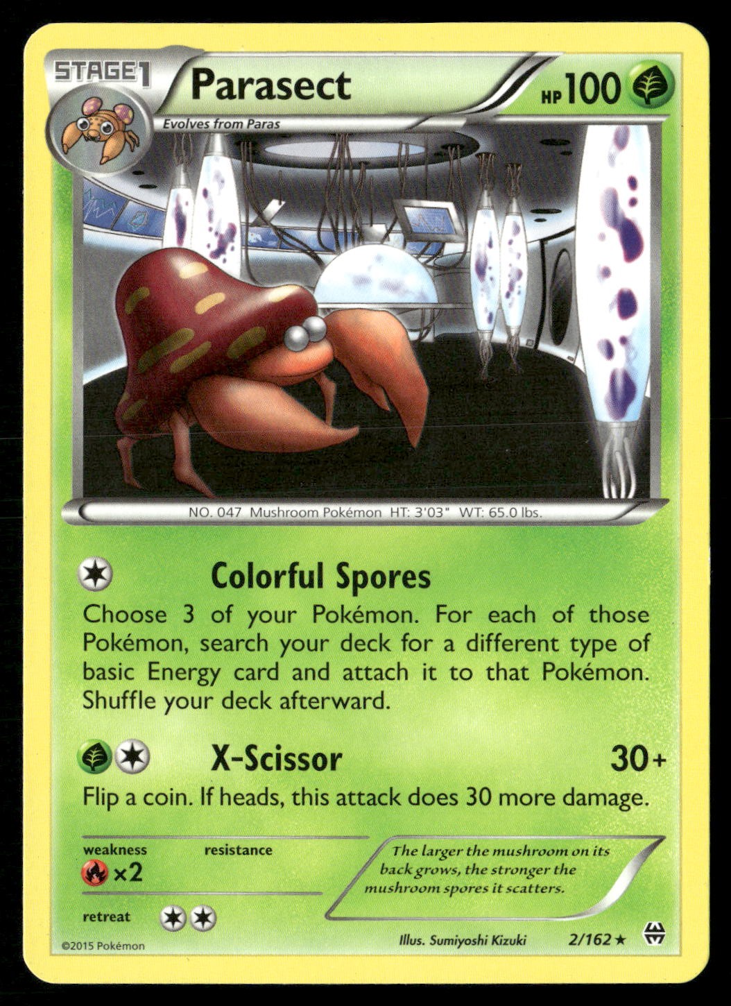 Parasect 2/162 Rare BREAKthrough Pokemon Lightly Played