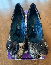 IRREGULAR CHOICE MINI MAGIC FLORAL LOW BLACK/SILVER WOMENS Size 39