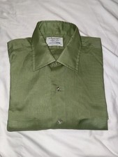 Vintage Arrow Decton Perma-Iron Batiste SS Shirt 15.5 Sage Green USA 60s