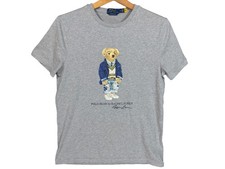 Polo Ralph Lauren Polo Bear T-Shirt M Gray Custom Slim Fit Preppy Graphic Tee