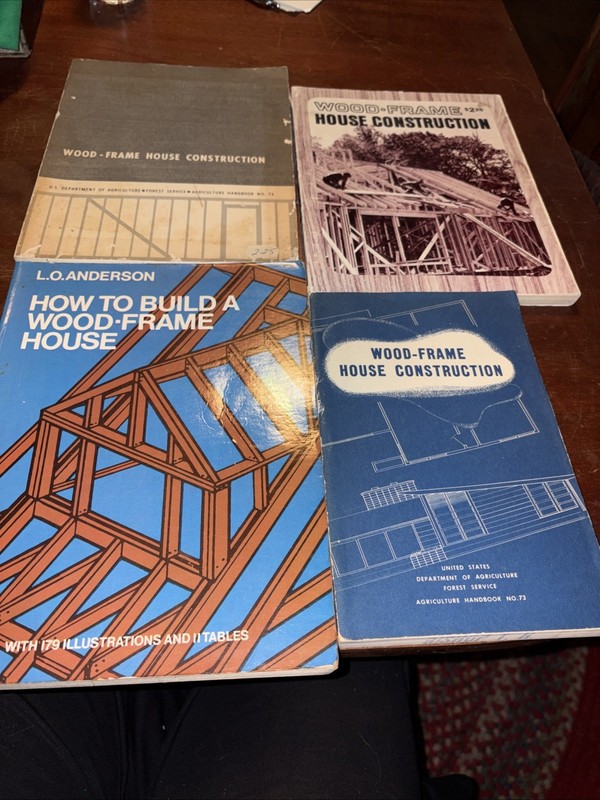 Wood Frame Construction Vintage Book Lot Anderson Dept Of Agriculture
