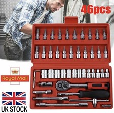 46PCS 1/4 Inch Metric Socket Small Drive Socket Ratchet Wrench Screwdriver Set🔥